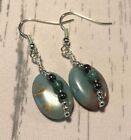 Hand Wrapped Blue Dyed Magnesite Earrings CCJ201we