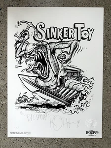 Ed Big Daddy Roth Sinker Toy RAT FINK Signed SCREEN print lowbrow hot rod PP2/10 - Picture 1 of 1