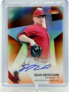 Sean Newcomb 2015 Bowman's Best Auto #d -/25 orange parallele Engel - Bild 1 von 2