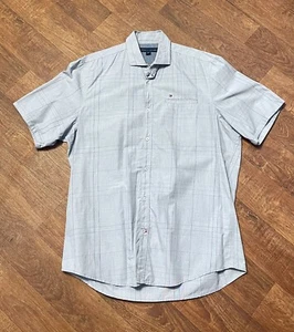 Mens Shirt | Mens Retro Tommy Hilfiger Grey Shirt Size Large/XL, Retro Shirt - Picture 1 of 4