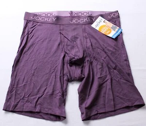 Jockey Men's Chafe Proof Pouch 8.5" Long Leg Boxer Brief DH3 Purple Large NWT - Picture 1 of 5