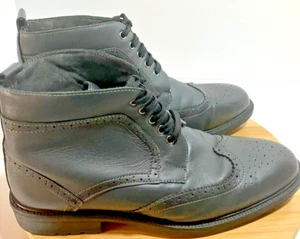 ARKBIRD Mens Soft Black Leather Wingtip Oxford Dress Lace Up Chukka Boot SZ 10.5 - Imagen 1 de 13