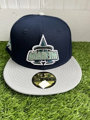 NEW ERA MENS 59FIFTY ANAHEIM ANGELS 50 YEAR PATCH HAT SIZE 7 1/2 COOPERSTOWN - Image 1 of 4