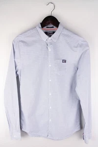Superdry Men Casual Shirt Slim Fit Blue Striped Cotton size S - Picture 1 of 8