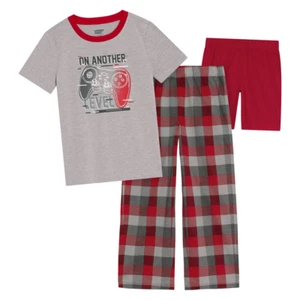 Lands' End Boys 3 Piece Pajama Set - Medium 10/12 Red - Picture 1 of 3