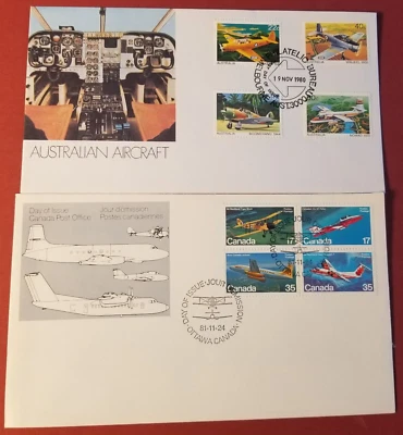 WAR AIRCRAFTS / AIRCRAFTS 3 FDC'S: AUSTRALIA, FIJI, CANADA - Image 1 of 4
