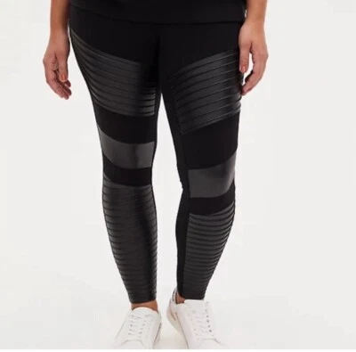 NWT Torrid Black Platinum Faux Leather Leggings Stretch Plus Size: 4X (26) Z52 - Image 1 of 4