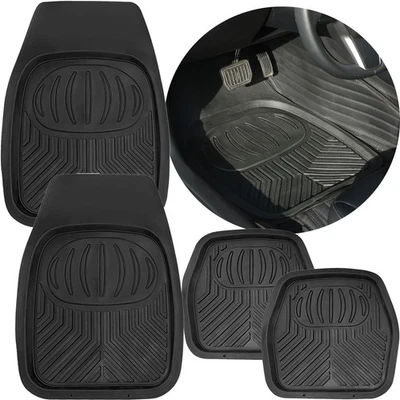 Juego completo de 4 alfombrillas de goma para todo tipo de clima negras para modelos Nissan Foto 1 de 4