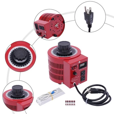 Transformador Variac de 20 amperios variable 0-130 V regulador de voltaje de CA medido 2000 VA rojo Foto 1 de 4