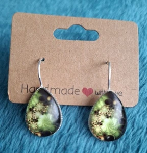 Neue Glas Cabochon Träne Ohrringe - Bild 1 von 1