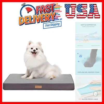 Cama de resfriamento ortopédico para animais de estimação 29" x 18" para cães e gatos médios - Pelúcia e à prova d'água - Imagem 1 de 4