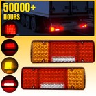 Rear Led 12V Tail Lights Lamp 5 Function Trailer Caravan Truck Lorry 98 LED X2