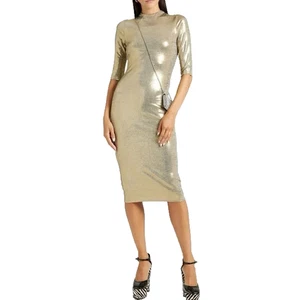 NWT ALICE + OLIVIA "Delora" Metallic Fitted Midi Dress size 6 - Picture 1 of 4