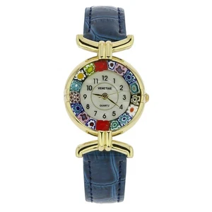 Reloj de lujo para mujer Glass Of Venice de cristal de Murano Millefiori con correa de cuero - - Imagen 1 de 6