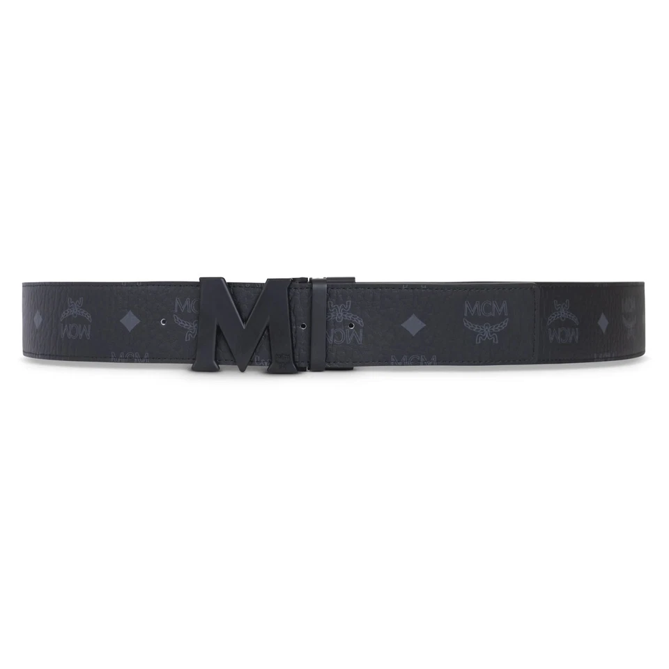 MCM Claus Reversible Belt - Black Matte Black Buckle MXBAAVI08BK001