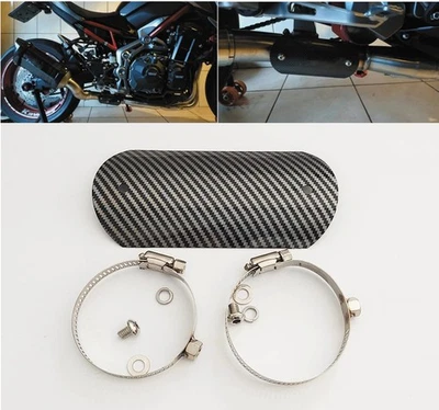 1*Motorcycle Exhaust Middle Pipe Heat Shield Cover Muffler Protector Carbon Like - Image 1 of 4