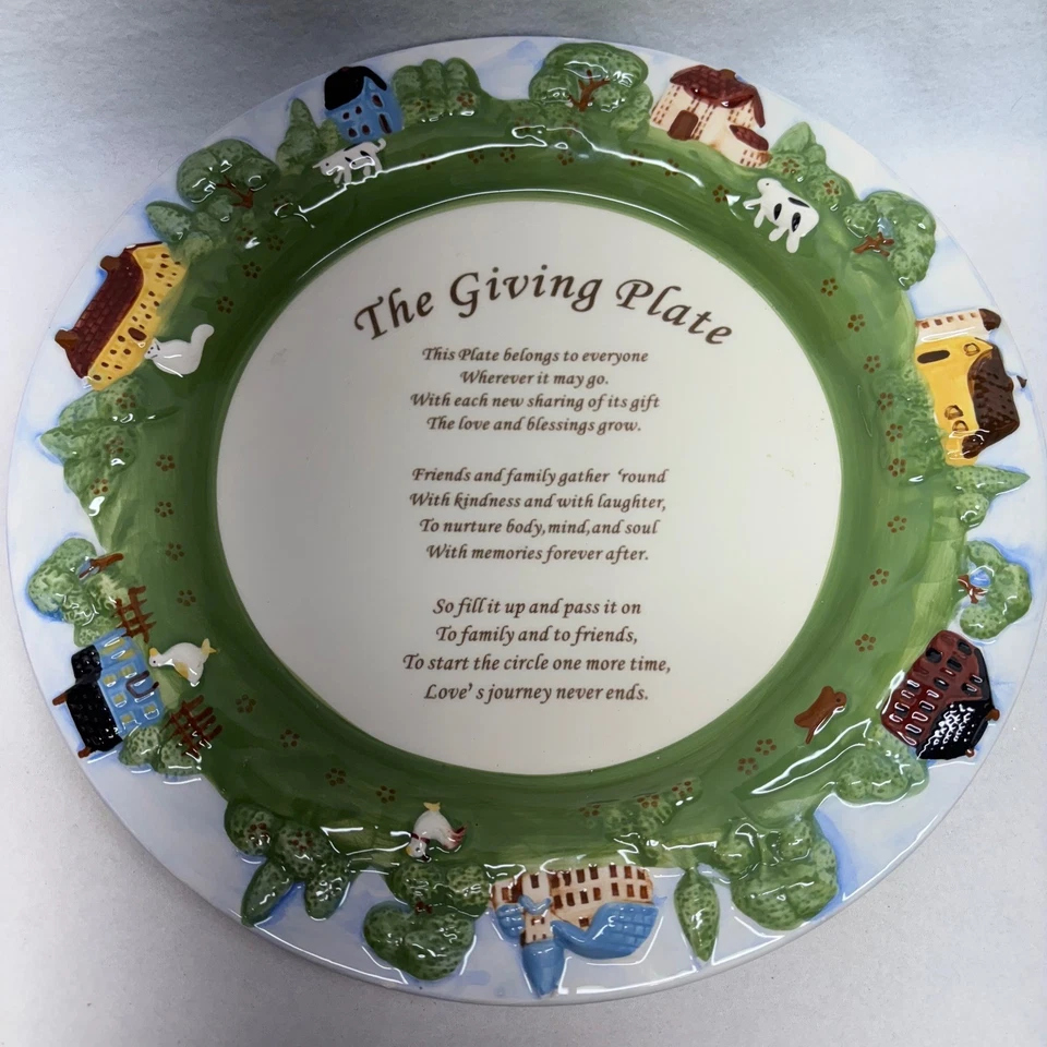 The Giving Plate Cerámica Decorativo Coleccionable Granja Escena de Campo Foto 1 de 4