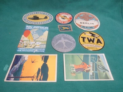 Lot of  vtg Travel Suitcase Tourist Luggage Sticker Decals Transfers Postcards - Image 1 of 4