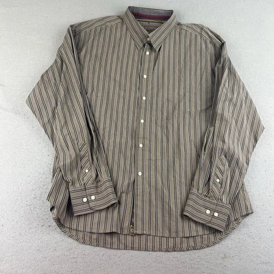 Robert Graham Shirt Mens 4XL Beige Yellow Black Striped Button Up Long Sleeves - Image 1 of 4