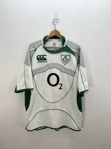 Ireland Canterbury Rugby Shirt Mens 3XL White Green Away Jersey Top IRFU 2008 - Picture 1 of 15