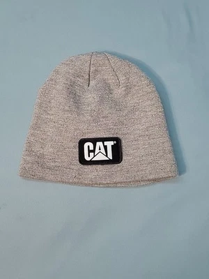 Catepillar Hat One Size Gray Logo Beanie Knit Outdoor Cap Stretch Pull Over Work - Image 1 of 4