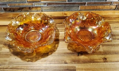 2 tigelas de vidro carnaval calêndula imperial borda franzida diamante formas hexagonais - Imagem 1 de 4