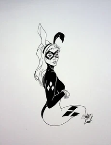 HARELY QUINN DC Comics JONATHAN CARRILLO Signed Hand Penciled Pin-Up 8.5"x11" - Imagen 1 de 3