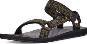 TEVA MENS SANDALS.NEW UNIVERSAL PATTERNED BLACK OLIVE STRAP VEGAN HIKING W22.