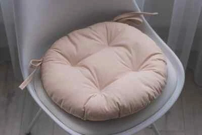 Beige seat cushion Many sizes round, chair cushion, Dining Chair Pad with ties - Image 1 of 4