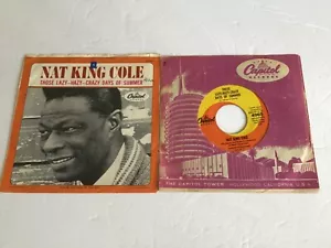 AS284 POP 45RPM w/PicSlv Nat King Cole Lazy Hazy Crazy Days Of Summer - Picture 1 of 5