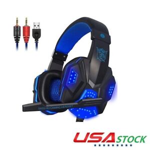 Gaming Headset with Microphone 3.5mm Plextone PC780 LED Light Headphones Bass HD