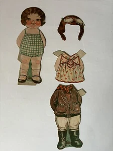Muñeca de papel Dolly Dingle World Flight 1932 con atuendo - The Start periódico recortado - Imagen 1 de 6