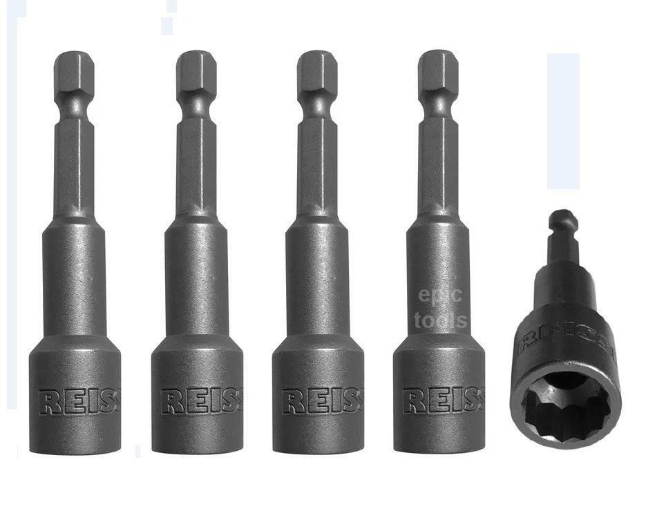5 x REISSER 1/4" BI-HEX 11mm Plastic Roofing Tek Tech Screw Nut Setter Drivers