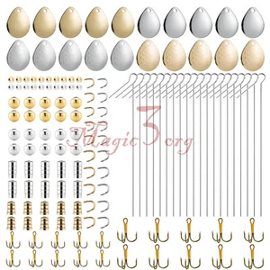 140 pezzi Fishin Spinner esca kit per fare tinline spinnerbait lama perline artigianato fai da te - Foto 1 di 5