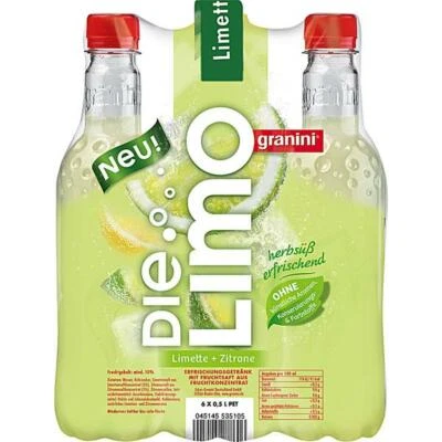 Granini Die Limo Limette-Zitrone PET 18x0.50L Flaschen, Einweg-Pfand - Bild 1 von 2