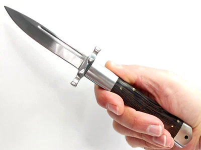 Lockback Swingguard Pocket Knife 440C Fuller Blade Brown Wood Handle EDC - Image 1 of 4