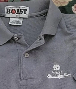 Vintage Boast Tennis Polo Shirt - Wailea Wimbledon West Gray S hawaii maui 80s - Picture 1 of 3