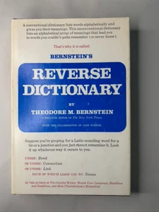 Bernstein's Reverse Dictionary by Theodore M. Bernstein (1977) - Picture 1 of 4