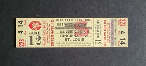 Cardinals vs Reds 1976 Unused Baseball Ticket Perez and Rose Homeruns - Picture 1 of 2