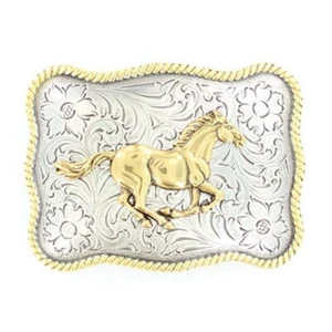 3757452 Nocona Hombre Rectángulo Correr Caballo Hebilla NUEVO - Imagen 1 de 1