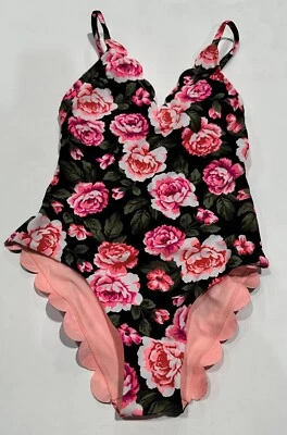 Traje de baño de una pieza con ribete de vieira para mujer - por Xhilaration - XL - Floral - Nuevo con etiquetas Foto 1 de 2