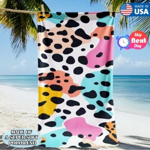 Leopard Design Extra Large Beach Towel Highly Absorbent Pool 400 GSM Micrfiber - Picture 1 of 48