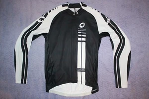 Assos Negro Blanco Grande Regular LS Mille Ciclismo de Carretera Manga Larga Jersey Chaqueta - Imagen 1 de 14