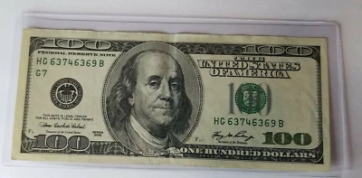 Series 2006 ~ US One Hundred Dollar Bill Note $100 ~ Chicago ~ HG 63746369 B - Image 1 of 4