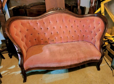 victorian sofa and chair and 2 matching chairs Cover