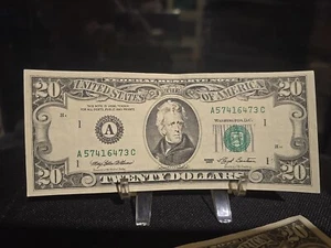 1993 $20 dollar bill SMALL FACE INK BLEED Error 💸 💶 NO FOLDS # 57416473 C - Picture 1 of 6