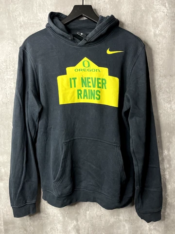 Nike Oregon Ducks Hoodie Adult Medium Black It Never Rains Sweatshirt NCAA Mens Cover