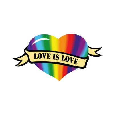 INKING HOUSE Love is Love Heart temporäres Tattoo LGBTQ Regenbogen Gay Pride LGBT