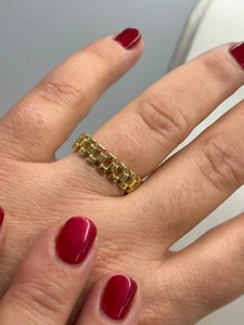 ANELLO DONNA IN ORO GIALLO 18KT TITOLO 750 PESO GRAMMI 3,05 DITO 18 - Foto 1 di 4