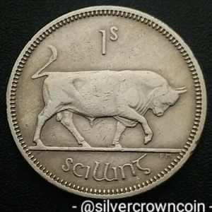 Ireland Eire 1 Shilling 1962. KM#14a. One Dollar coin. Harp. Bull. Animals. - Picture 1 of 3